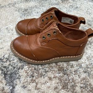 Brown TOMS boy dress shoes